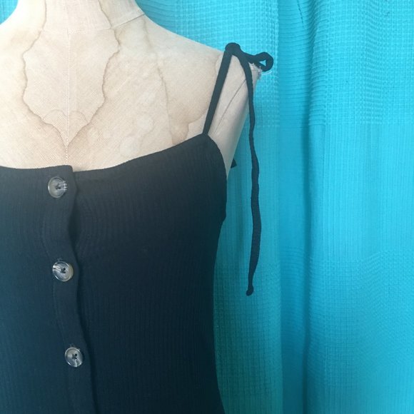 Topshop Button Ribbed Mini Dress - Picture 4 of 6